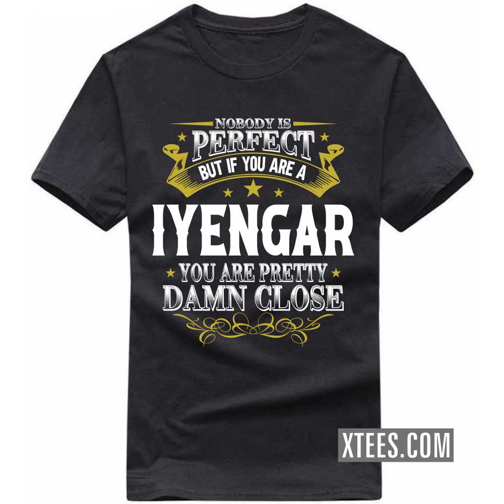Nobody Is Perfect But If You Are A Iyengar You Are Pretty Damn Close Caste Name T-shirt Nobody Is Perfect But If You Are A Iyengar You Are Pretty Damn Close Caste Name T-shirt