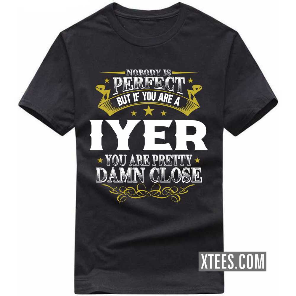 Nobody Is Perfect But If You Are A Iyer You Are Pretty Damn Close Caste Name T-shirt