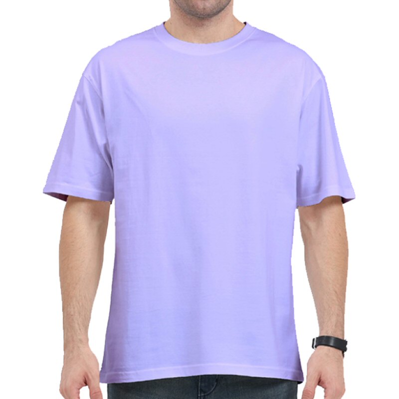 Lavender Plain Cotton Oversized 240 Gsm Round Neck T-shirt Lavender Plain Cotton Oversized 240 Gsm Round Neck T-shirt