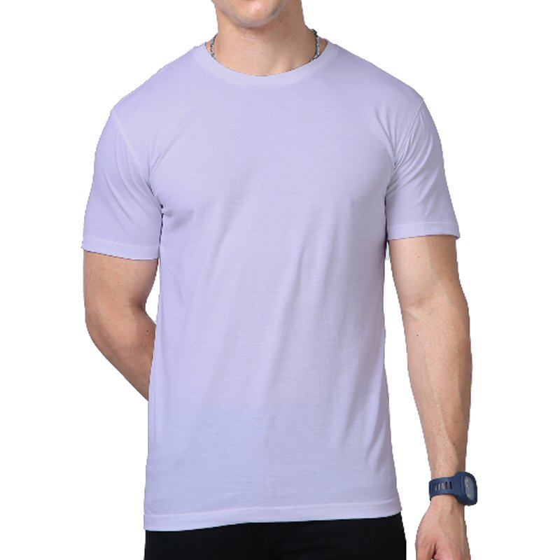 Lavender Supima Cotton Plain Round Neck T-shirt