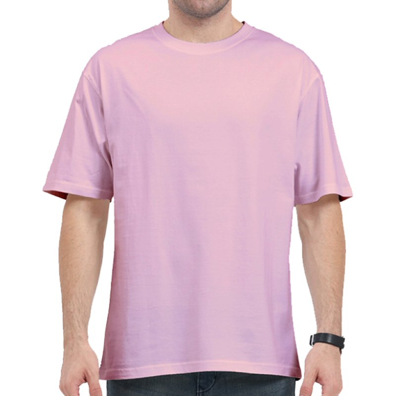 Light Pink Plain Cotton Oversized 240 Gsm Round Neck T-shirt Light Pink Plain Cotton Oversized 240 Gsm Round Neck T-shirt