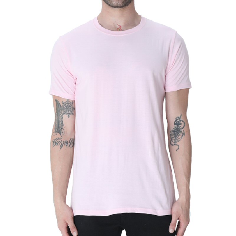 Light Pink Unisex Plain Cotton Round Neck T-shirt