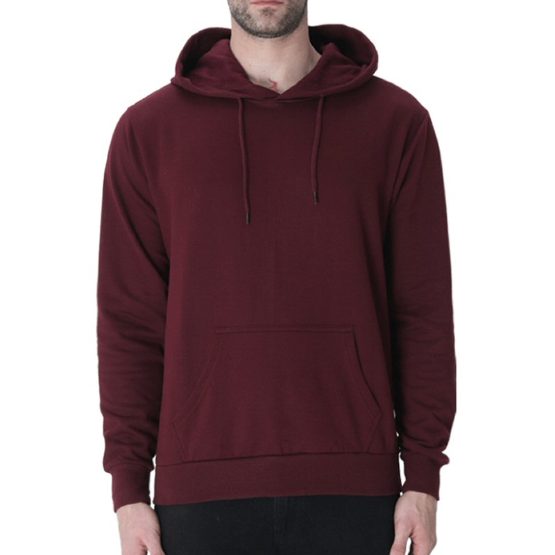 Maroon Men Plain Cotton Hoodie Maroon Men Plain Cotton Hoodie