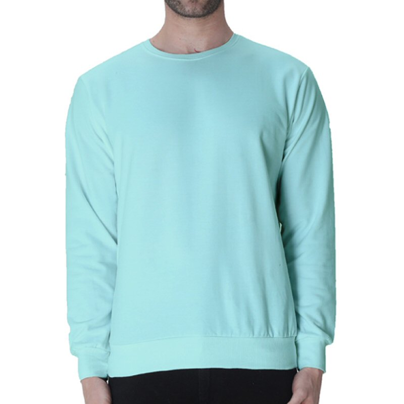Mint Men Plain Cotton Round Neck Sweat Shirt
