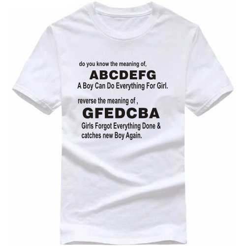 Abcdefg Gfedcba Funny T-Shirt India