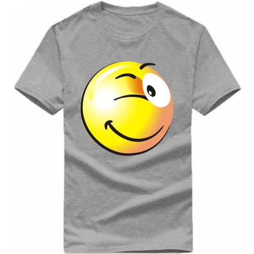 Winking Smiley Funny T-shirt India image