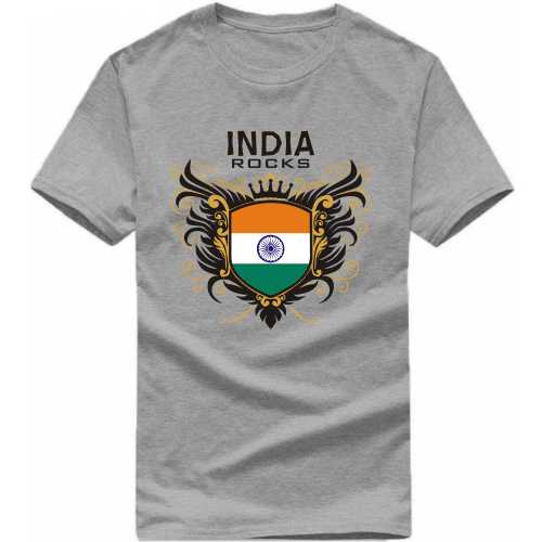 India Rocks India Patriotic Slogan  T-Shirts