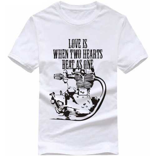 Love Is When Two Hearts Beat As One Biker T-shirt India