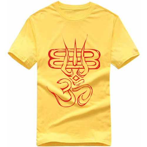 Om Thrishul Slogan T-Shirts