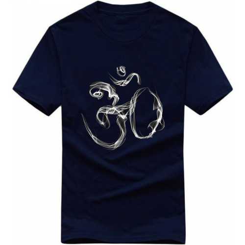 smoking om symbol ohm Lord Shiva Hindu Devotional Slogan T-shirts   