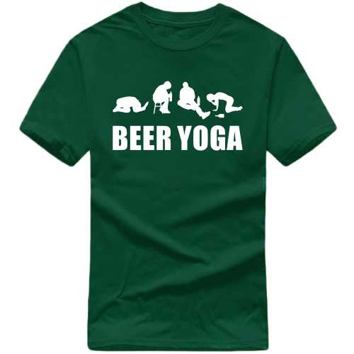 Beer Yoga Beer Funny Beer Alcohol Quotes T-shirt India