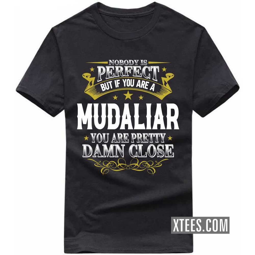 Nobody Is Perfect But If You Are A Mudaliar You Are Pretty Damn Close Caste Name T-shirt