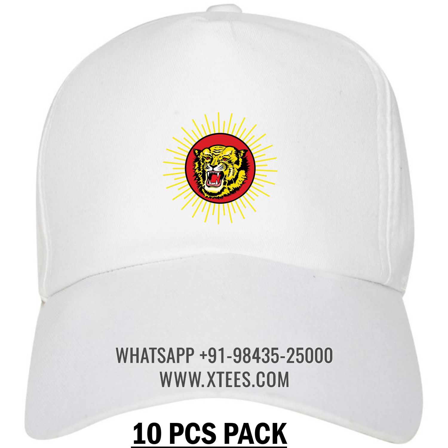 Naam Tamilar Katchi NTK Logo Printed Cap - 10 Pcs Pack