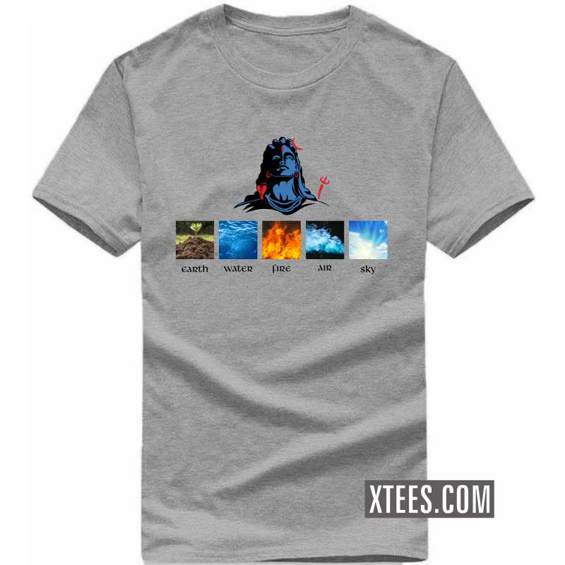 Lord Shiva Five Elements Earth Water Fire Air Sky T Shirt