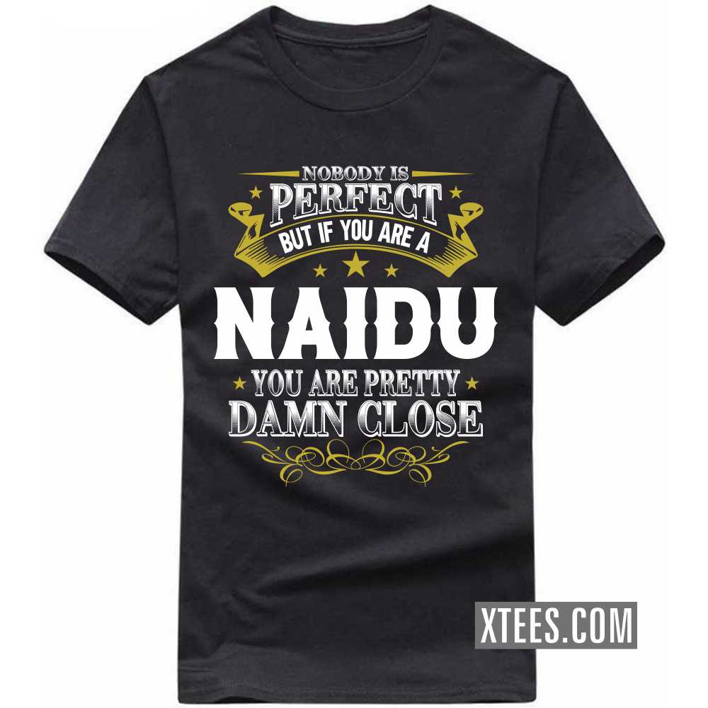Nobody Is Perfect But If You Are A Naidu You Are Pretty Damn Close Caste Name T-shirt