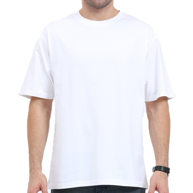 White Plain Cotton Oversized 180 Gsm Round Neck T-shirt