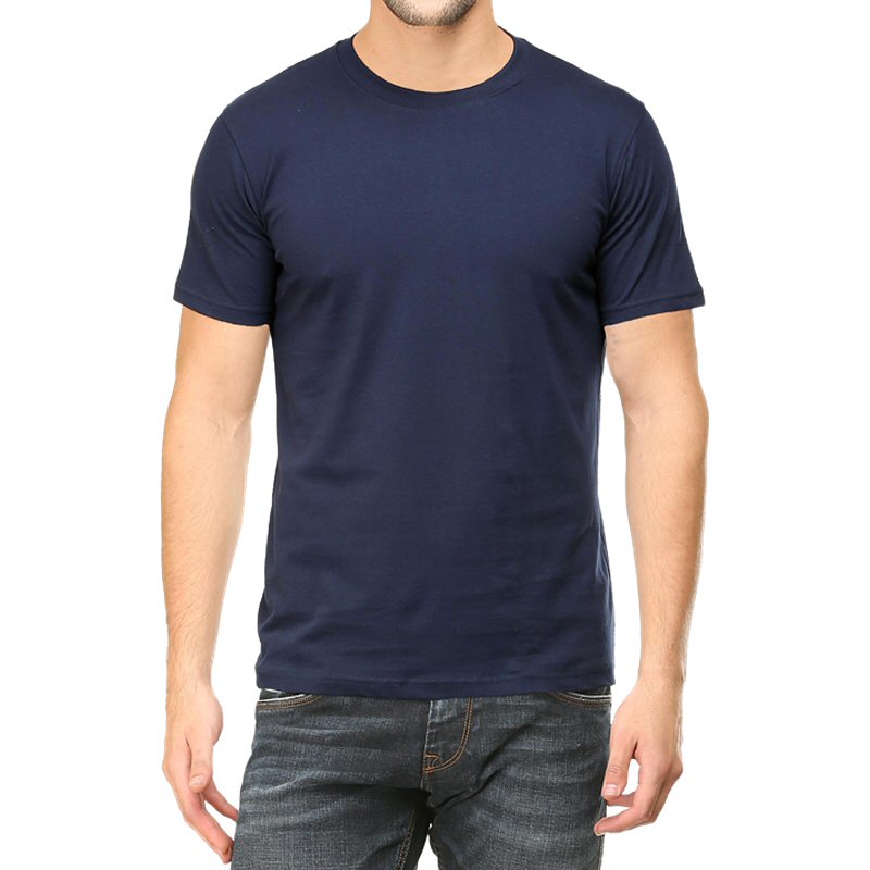 Navy Unisex Plain Cotton Round Neck T-shirt