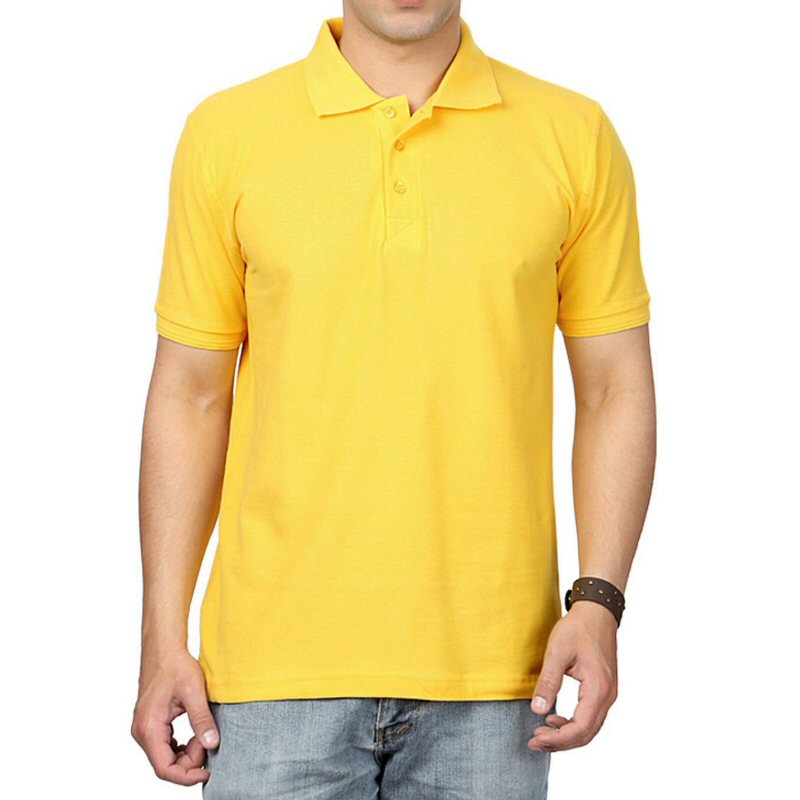 New Yellow Plain Cotton Collar Polo T-shirt New Yellow Plain Cotton Collar Polo T-shirt