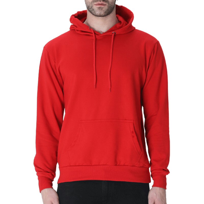 Red Men Plain Cotton Hoodie Red Men Plain Cotton Hoodie