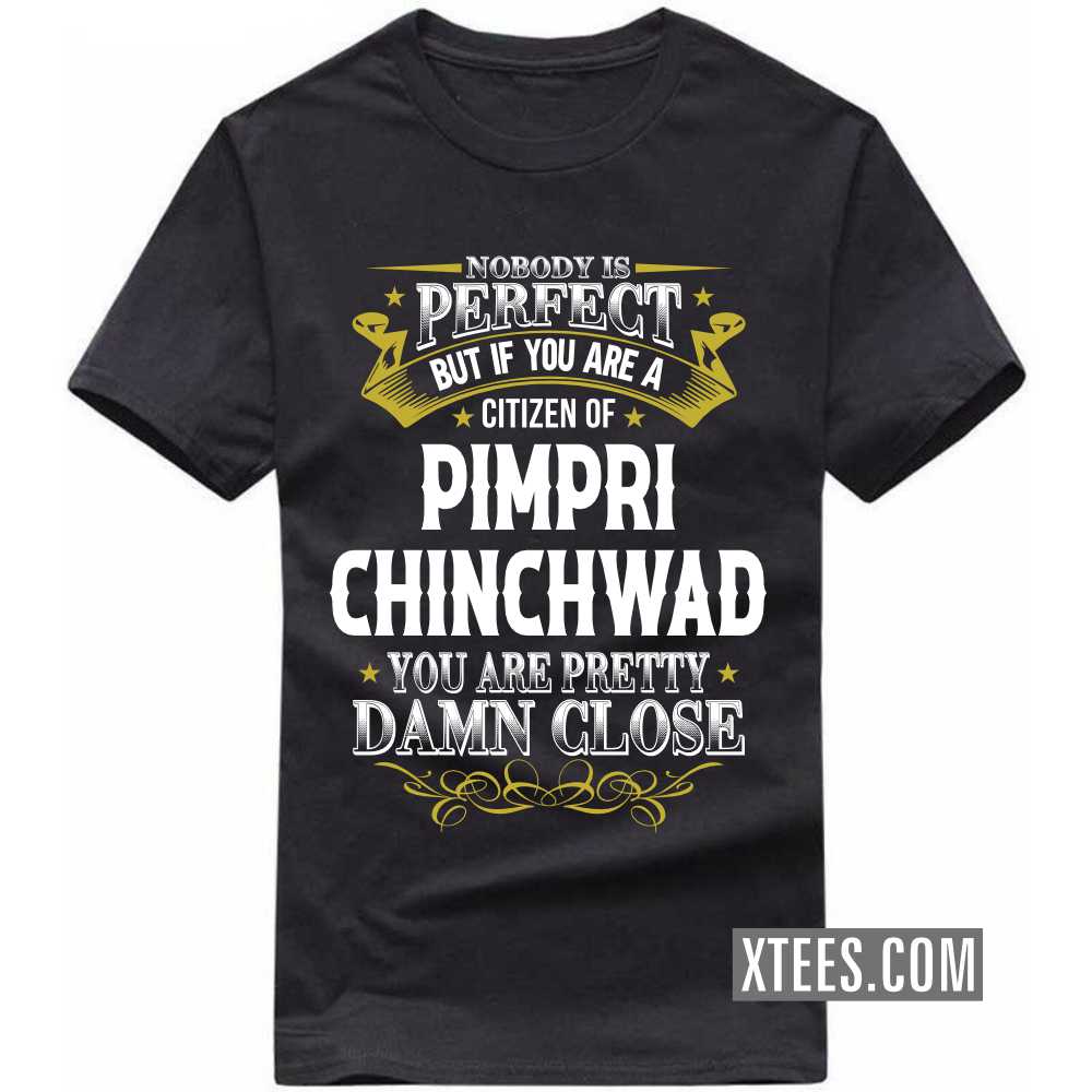 Nobody Is Perfect But If You Are A Citizen Of PIMPRI CHINCHWAD You Are Pretty Damn Close India City T-shirt