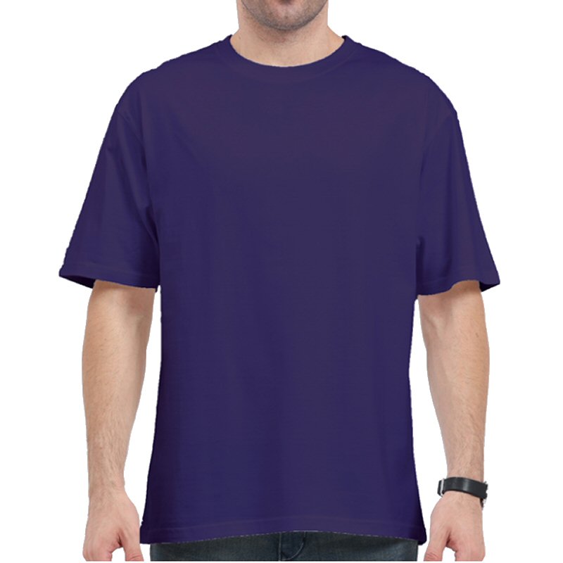 Purple Unisex Plain Cotton Oversized 240 Gsm Round Neck T-shirt image Purple Unisex Plain Cotton Oversized 240 Gsm Round Neck T-shirt image