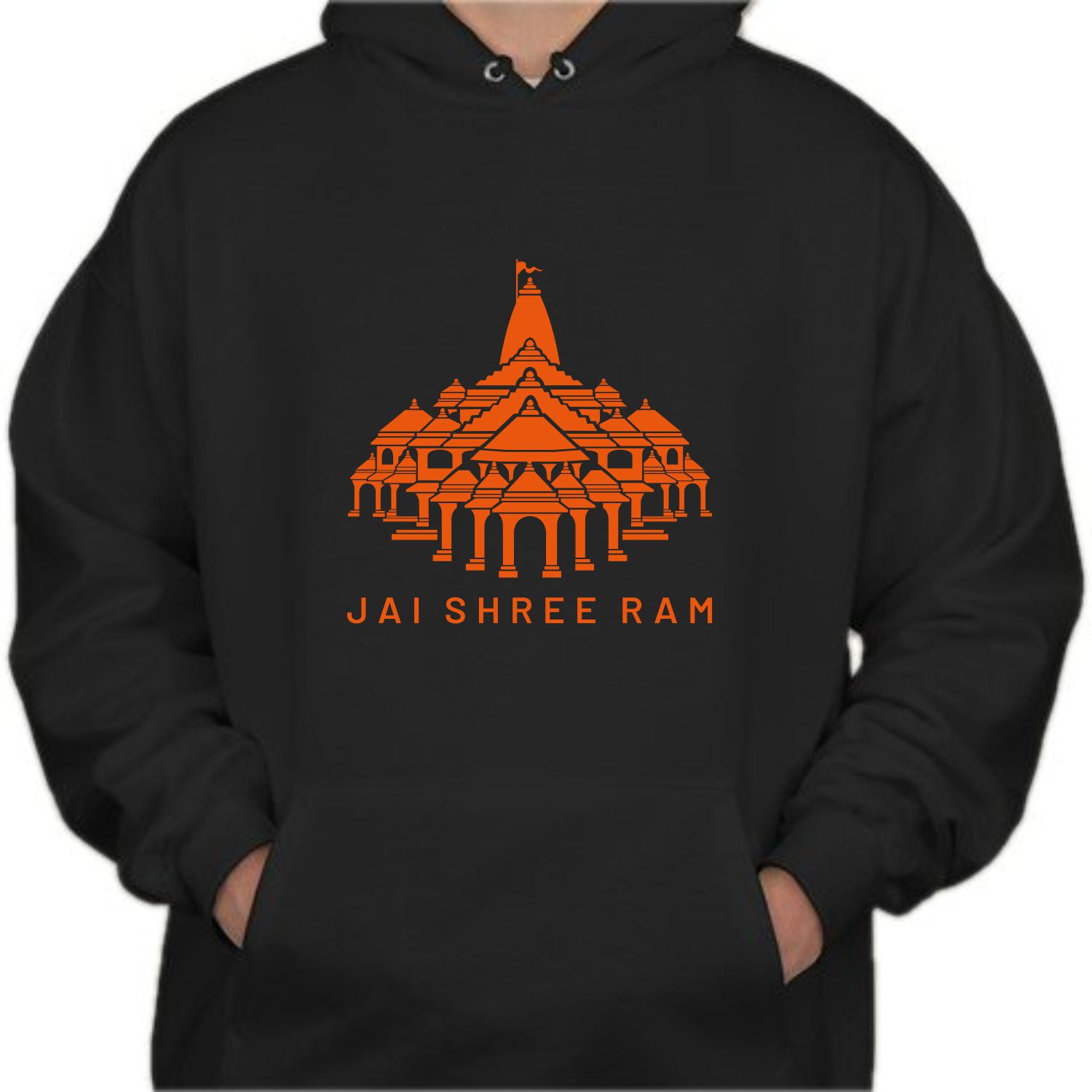 Ram Mandir Logo Printed Hoodie