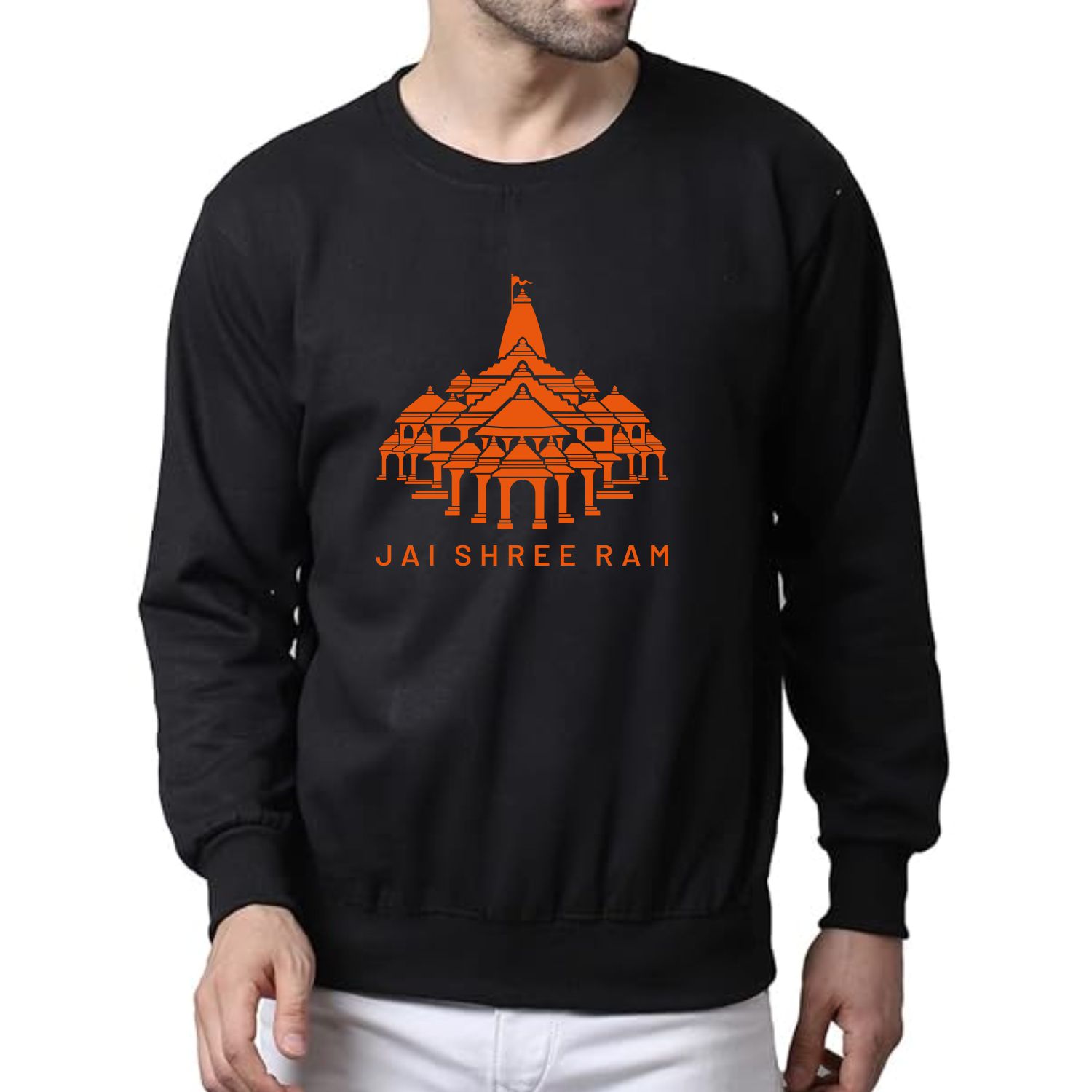 Ram Mandir Logo Printed Sweatshirt