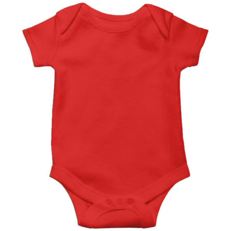 Red Plain Baby Rompers
