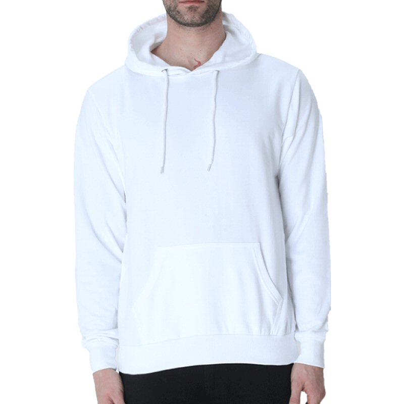 White Unisex Plain Cotton Hoodie image White Unisex Plain Cotton Hoodie image