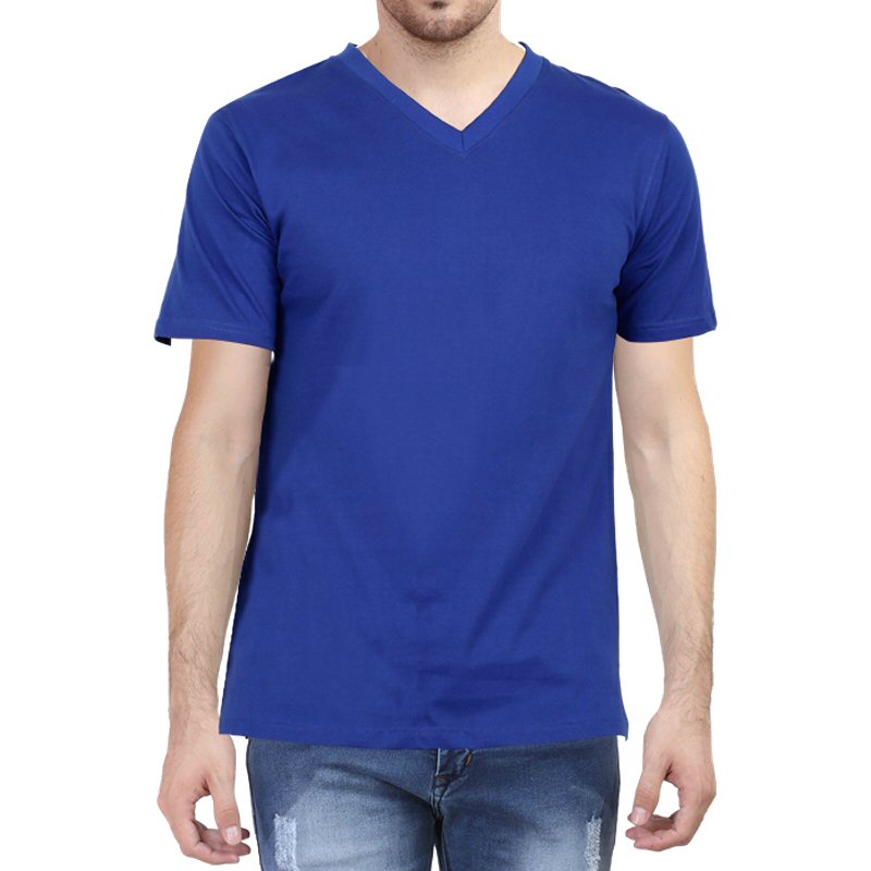 Royal Blue Plain V Neck T-shirt