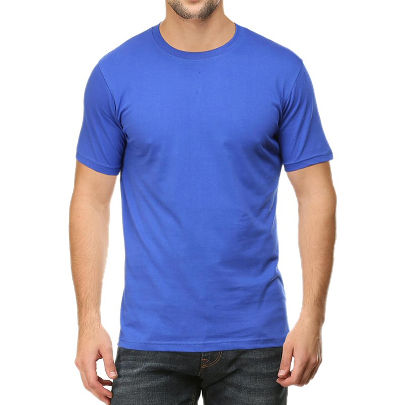 Royal Blue Unisex Plain Cotton Round Neck T-shirt