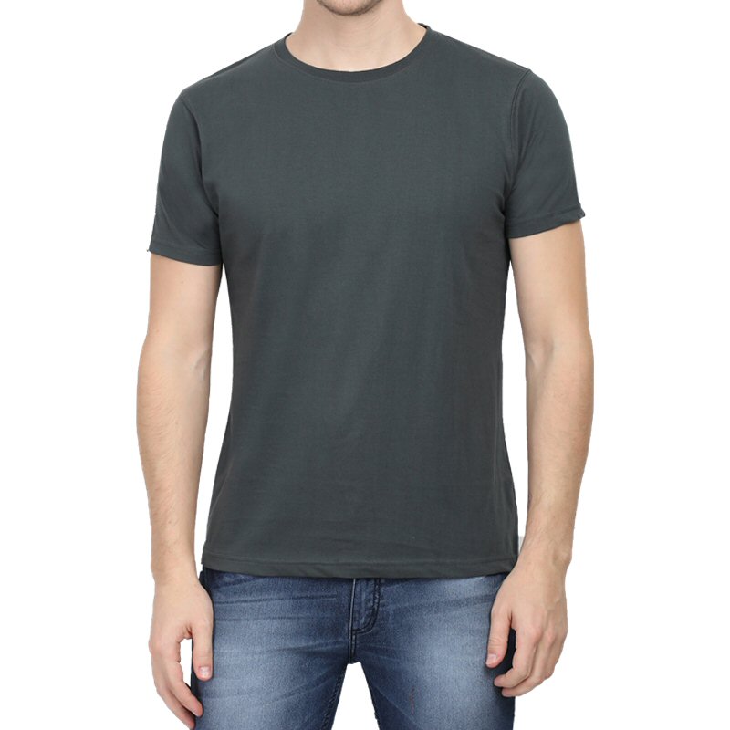 Steel Grey Unisex Plain Cotton Round Neck T-shirt