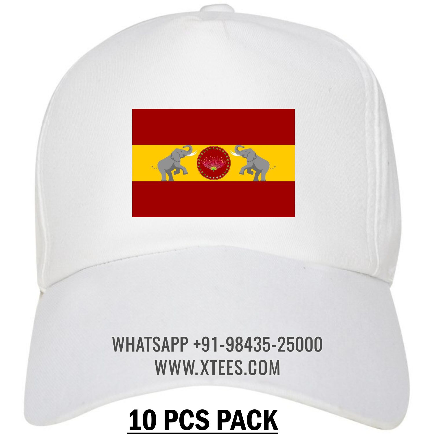 Tamilaga Vettri Kazhagam TVK Logo 1 Printed Cap - 10 Pcs Pack