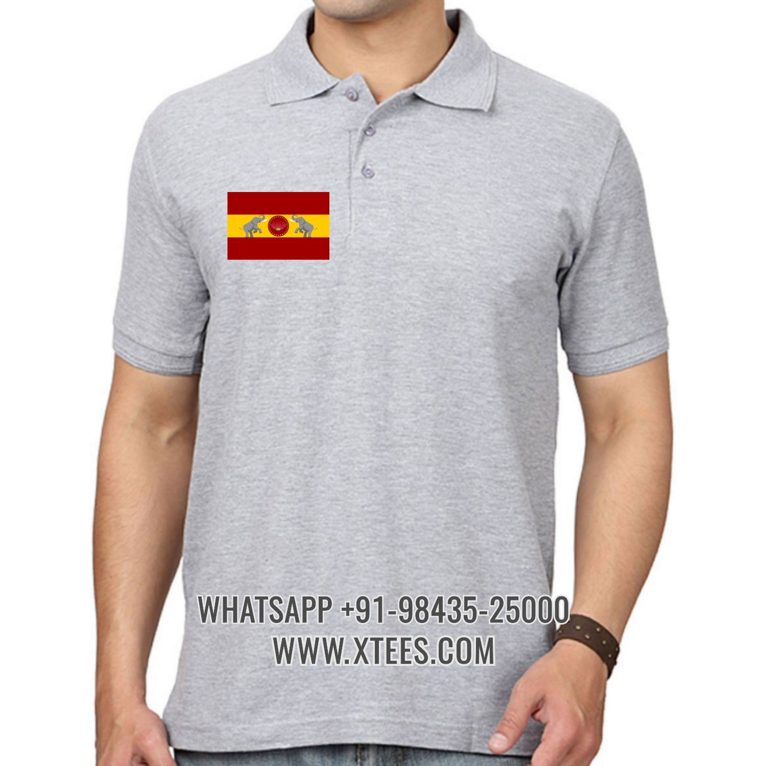 Tamilaga Vettri Kazhagam TVK Logo 1 Right Chest Logo Printed Collar Polo T-shirt