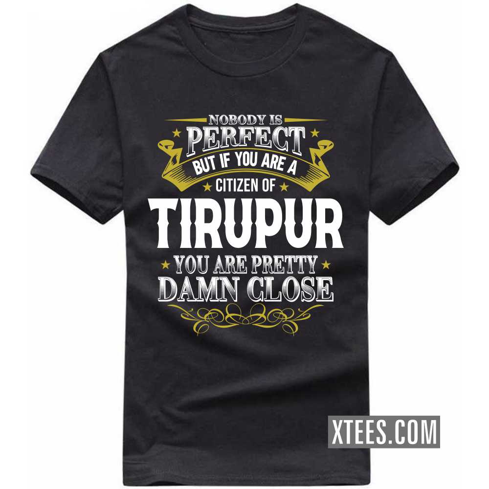 Nobody Is Perfect But If You Are A Citizen Of TIRUPUR You Are Pretty Damn Close India City T-shirt