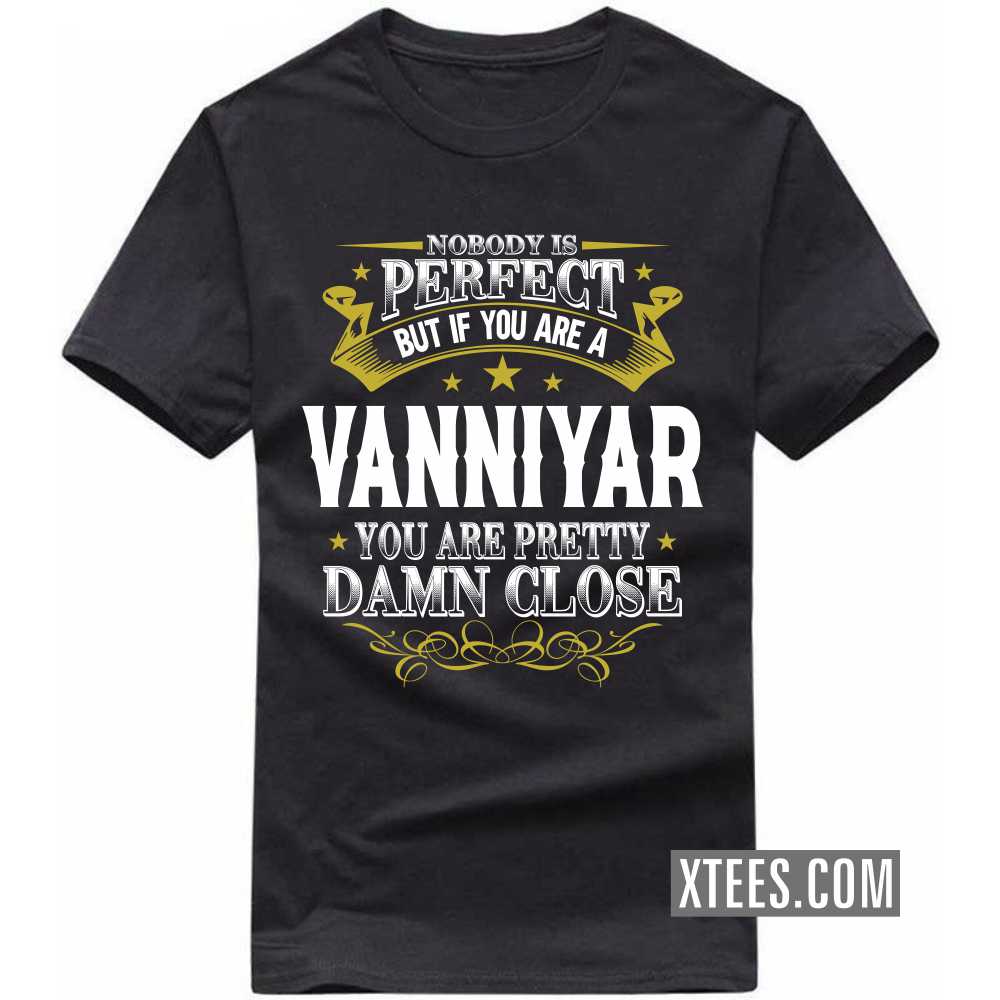 Nobody Is Perfect But If You Are A Vanniyar You Are Pretty Damn Close Caste Name T-shirt