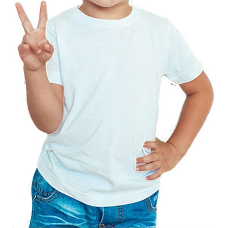 White Plain Kids Boys Round Neck T-shirt