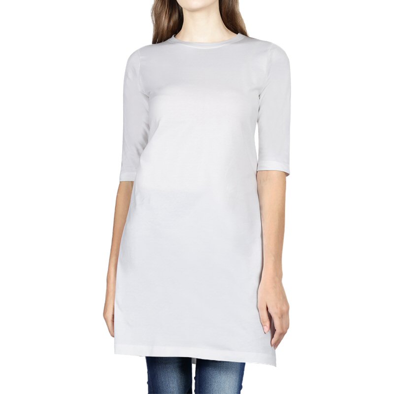 White Plain Women 3-4th Sleeve Long Tops