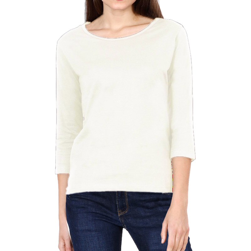 White Plain Women Full Sleeve T-shirts