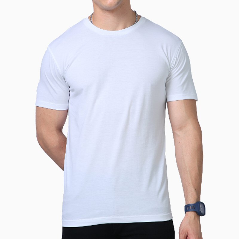 White Supima Cotton Plain Round Neck T-shirt