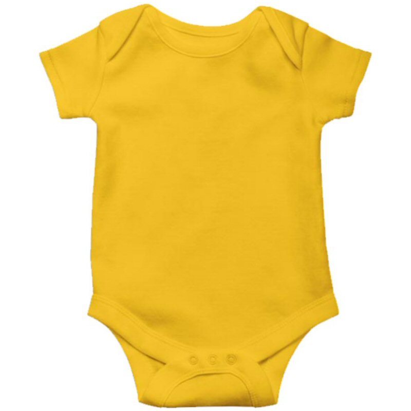 Yellow Plain Baby Rompers